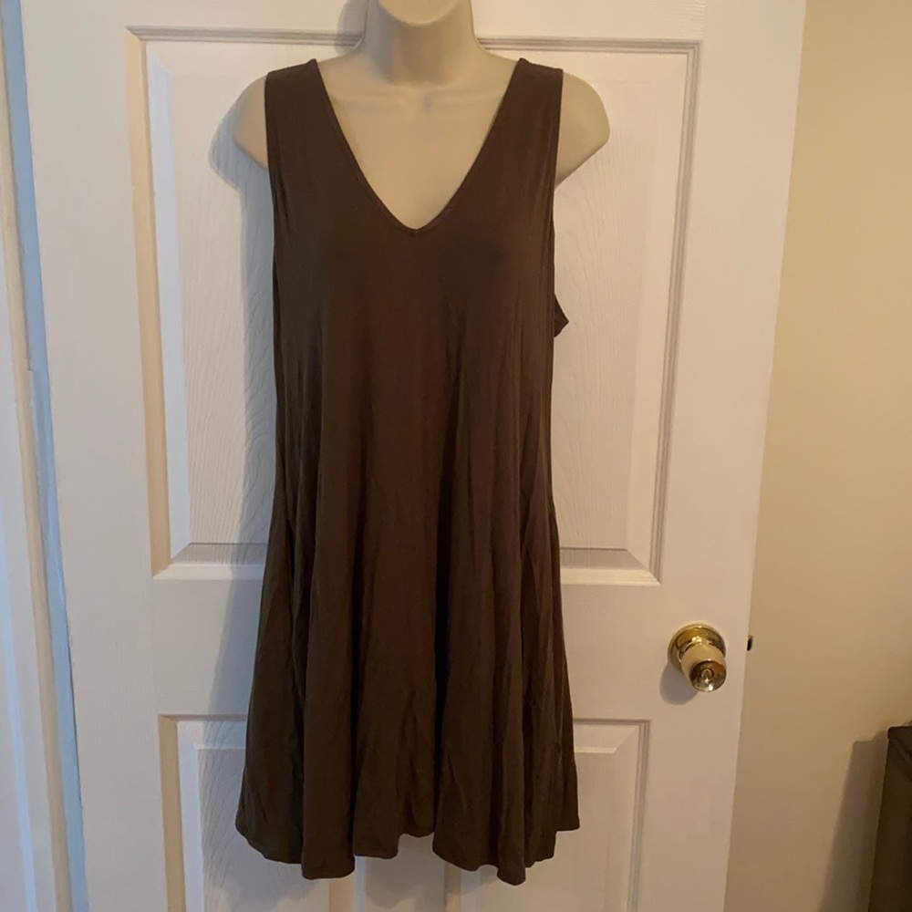 Socialite olive green dress; size M